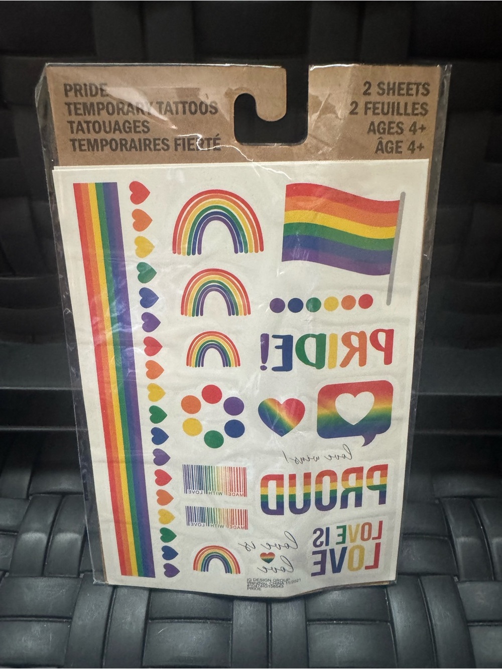 Set of 2 Sheets of Rainbow Temporary Tattoos For Men Women LGBT Pride NIB